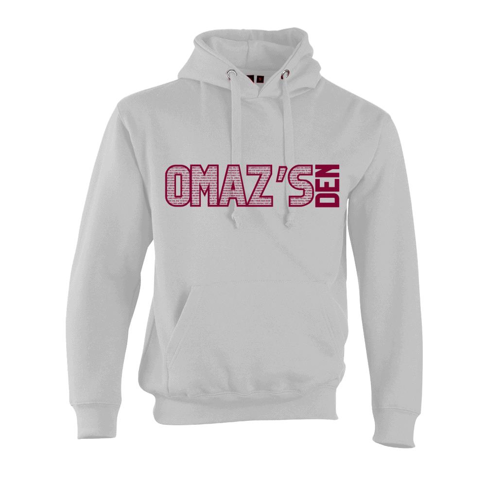 Omazs Den Hoode Maroon logo